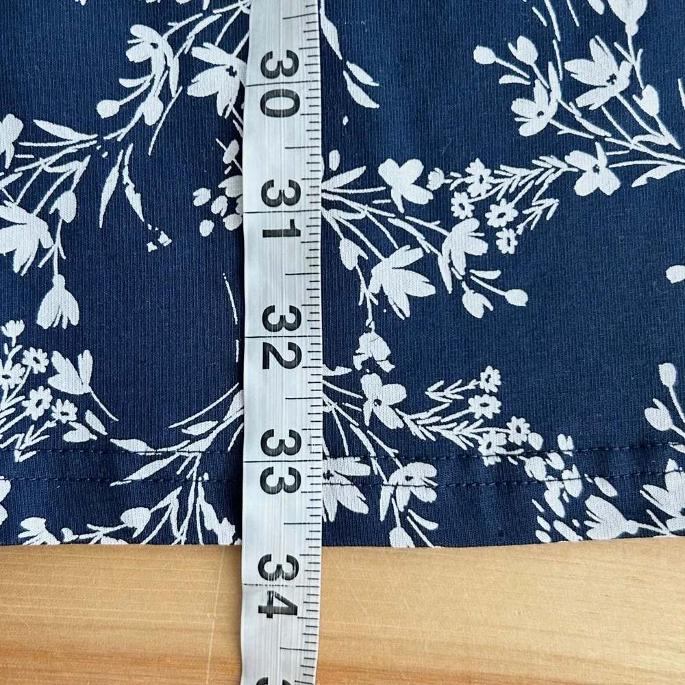 Pact French Navy Shoreline Floral Print Fit & Flare Swing Midi Skirt Size XXL - Picture 7 of 9